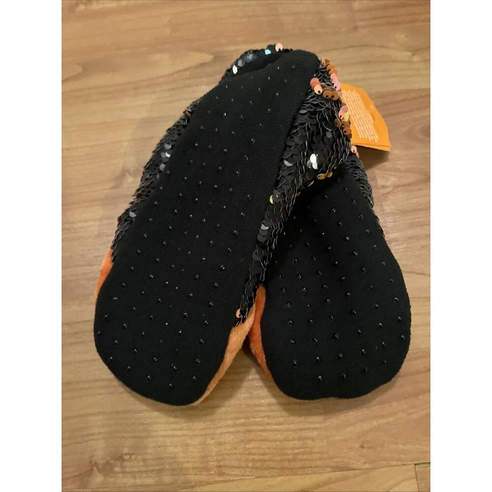 Hyde and EEK Halloween Pumpkin Slipper Socks Women's Size S/M (5-7) Multi-Color